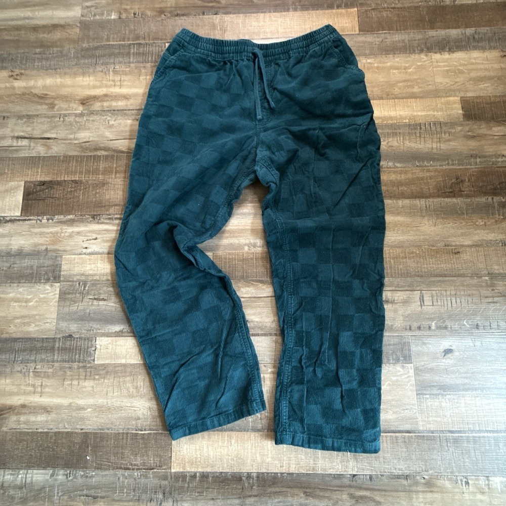 Vans Range Cord Check Trousers Sz Large Drawstring